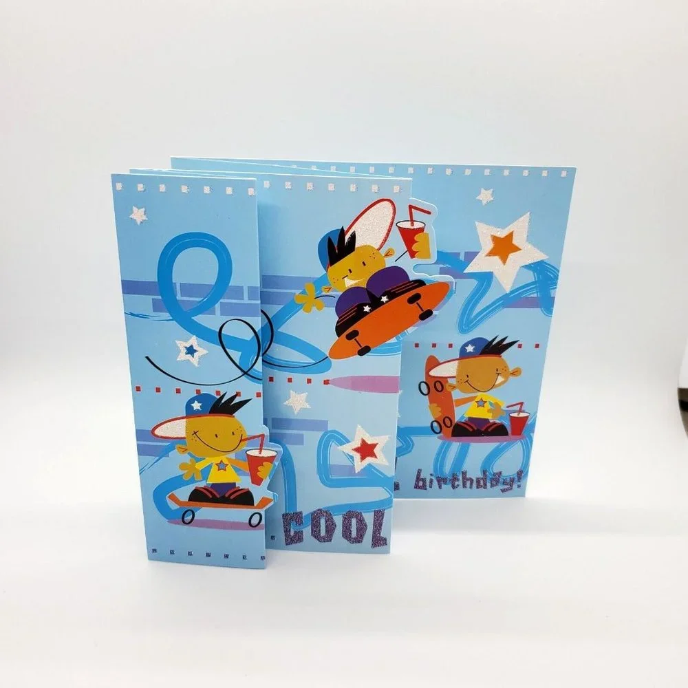 Magi Design London Large Glitter Blank Cool Birthday Greeting Card Skateboarding